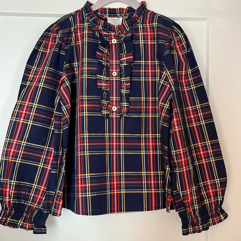 Crewcuts Navy Plaid Blouse